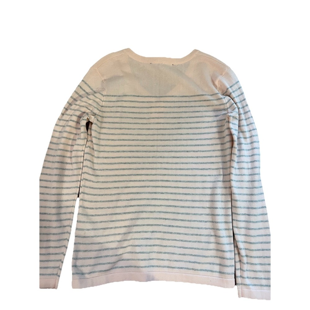 Tommy Hilfiger Women's V-Neck Stripe Sweater Pink/grey US XS New - Picture 7 of 8